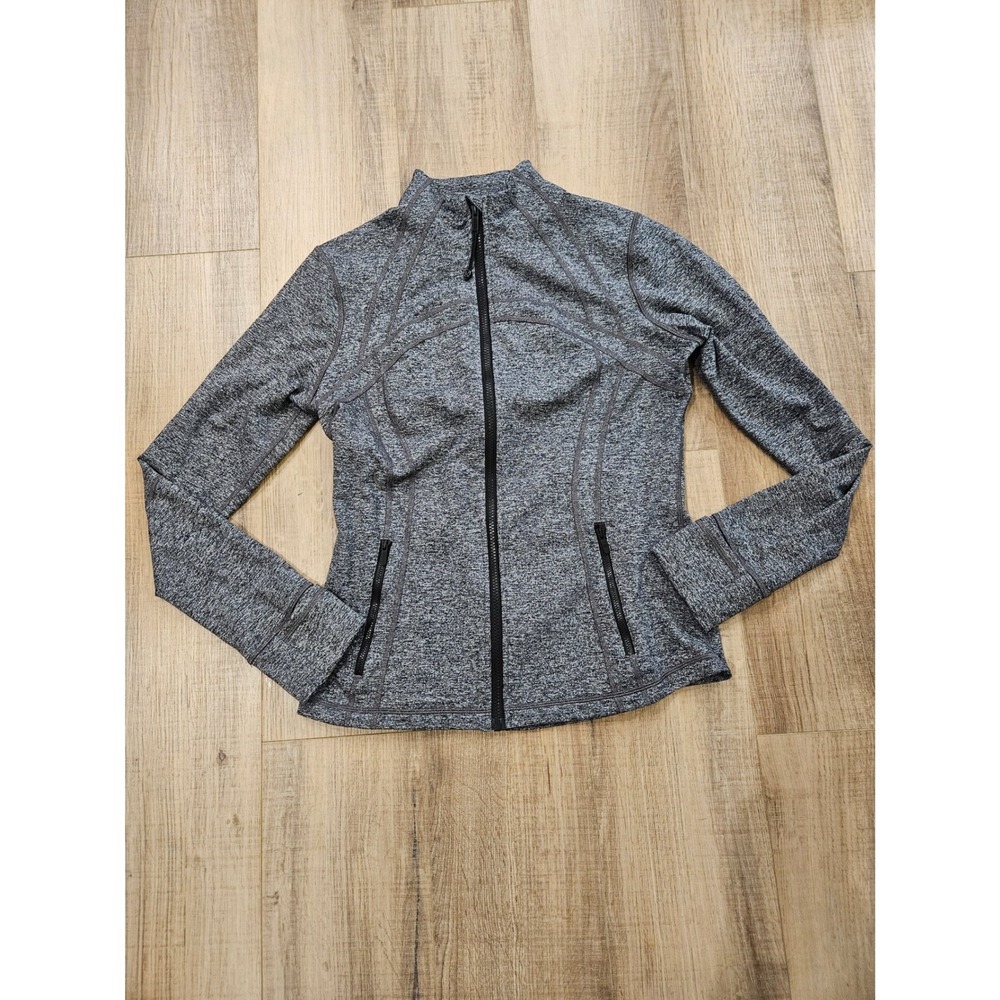 Lululemon Define Jacket Luon Heathered Black Gray Women's 12 Full Zip LW4AWCS